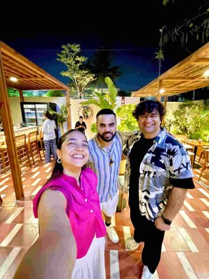 Amtul Baweja Patangeer with Haider Jamil founder of Drum Circle Pakistan, in Karachi